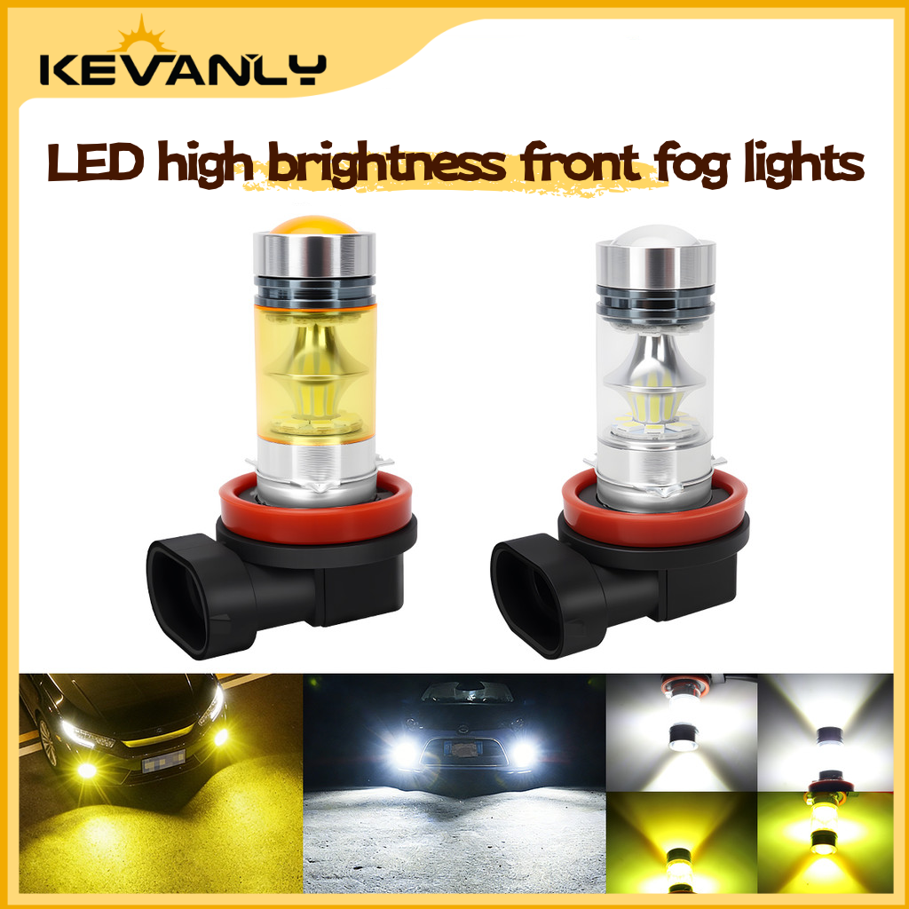 KEVANLY 1Pc Super Brilhante H11 H8 Lâmpada De Nevoeiro Para Carro 12V LED Amarelo 4300K 6000K