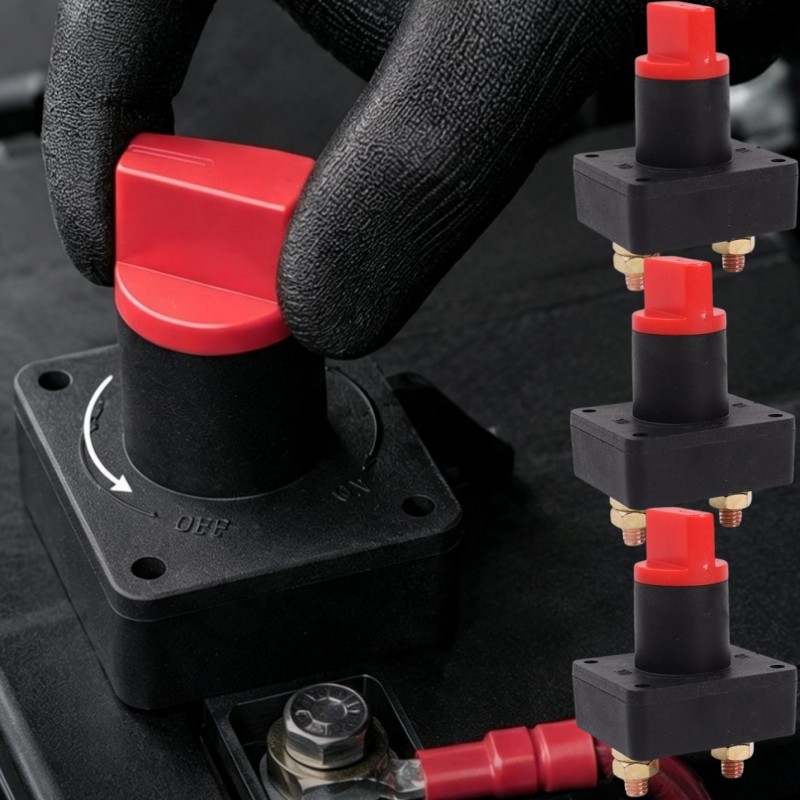Interruptor De Alimentação Rotativo Para Carro 4-1Pc 100A 12V-60V-Barco , Caminhão , Iate-Potência Cortada-Desconexão Da