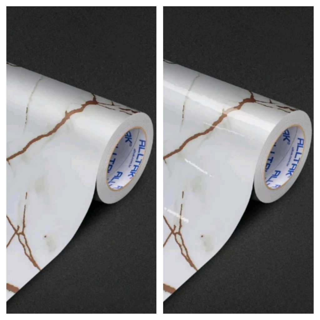 Papel de Parede Adesivo Lavável - Mármore Calacatta Oro Alltak - Brilho e Fosco 1m x 1,22