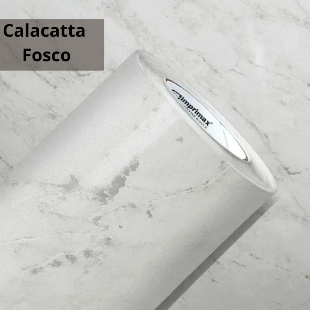 Papel de Parede Adesivo Lavável Mármore Calacatta fosco Imprimax 1,22m de largura