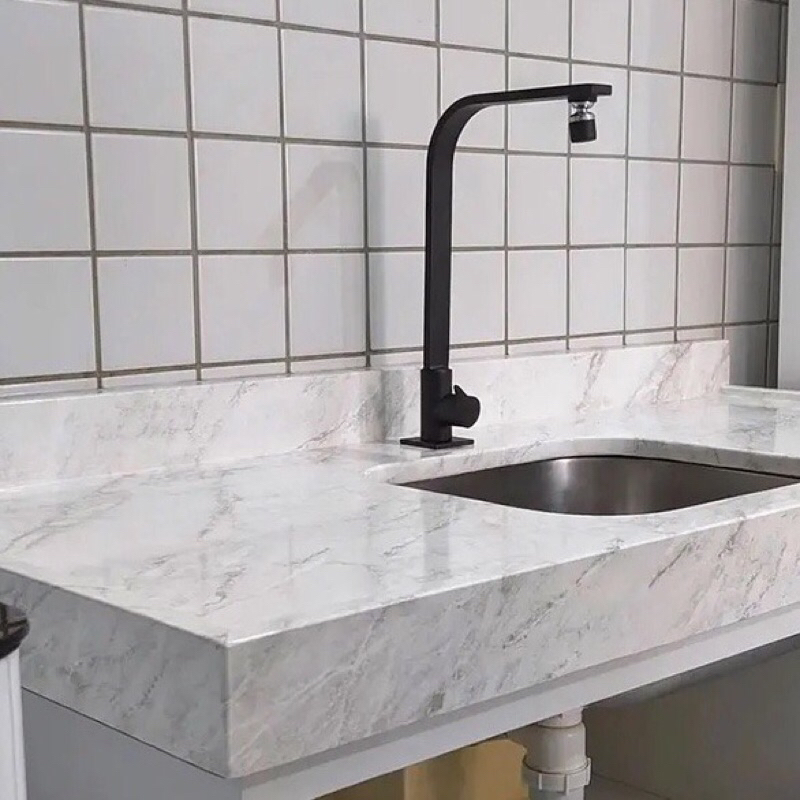 Papel Adesivo Mármore Calacatta Alto Brilho Lavável Cozinha Pia Banheiro Móveis 2m