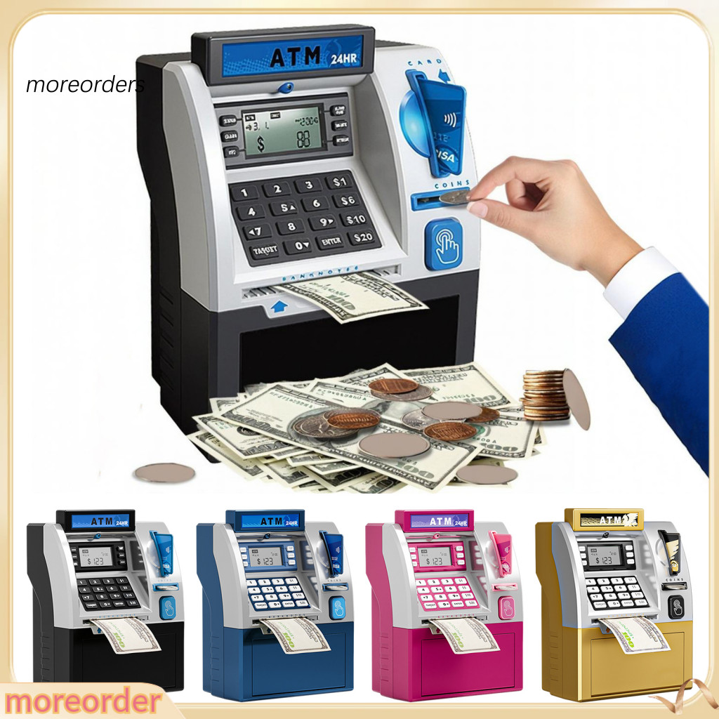 Kids Atm Piggy Bank Toy with Card – Electronic Password Coin Saving Automatic Cash Machine for Toddlers Boys Girls Edu