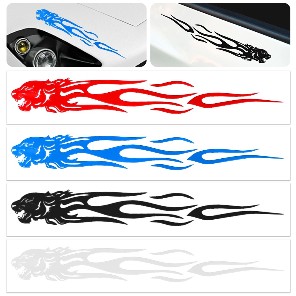 2pcs/set Tiger Flame Totem Car Stickers Retrovisor Decoração Espelho Riscas Capa Decalque Auto Acessórios De Estilo De Motocicleta Logotipo Personalizado De Chama