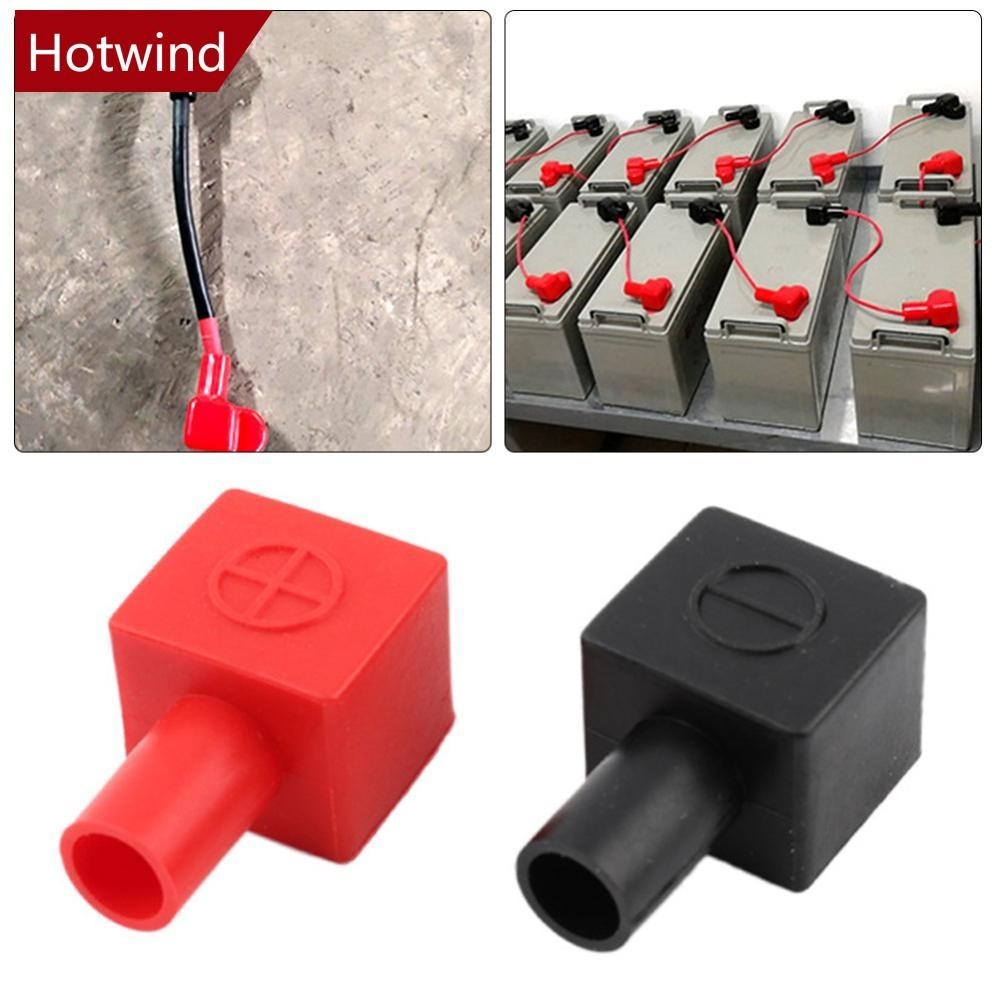 2Pcs Universal Square Motorcycle Car Battery Terminals Rubber Covers Terminals Positive Negative Pole Protection Sleeve