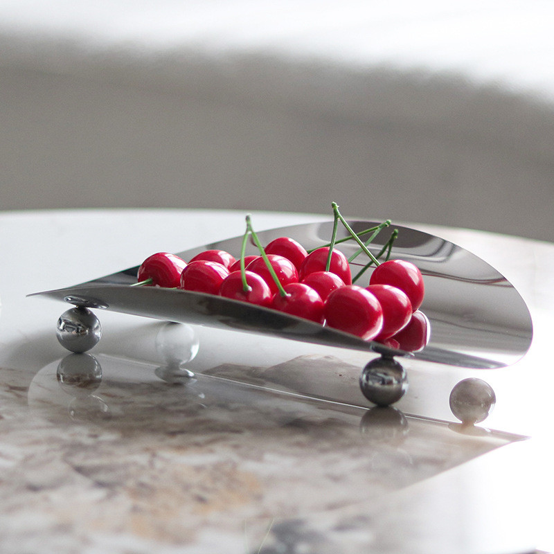 Creative semi-circular fruit plate decoration for living room, dining table, coffee table, snack, dried fruit, cake, des