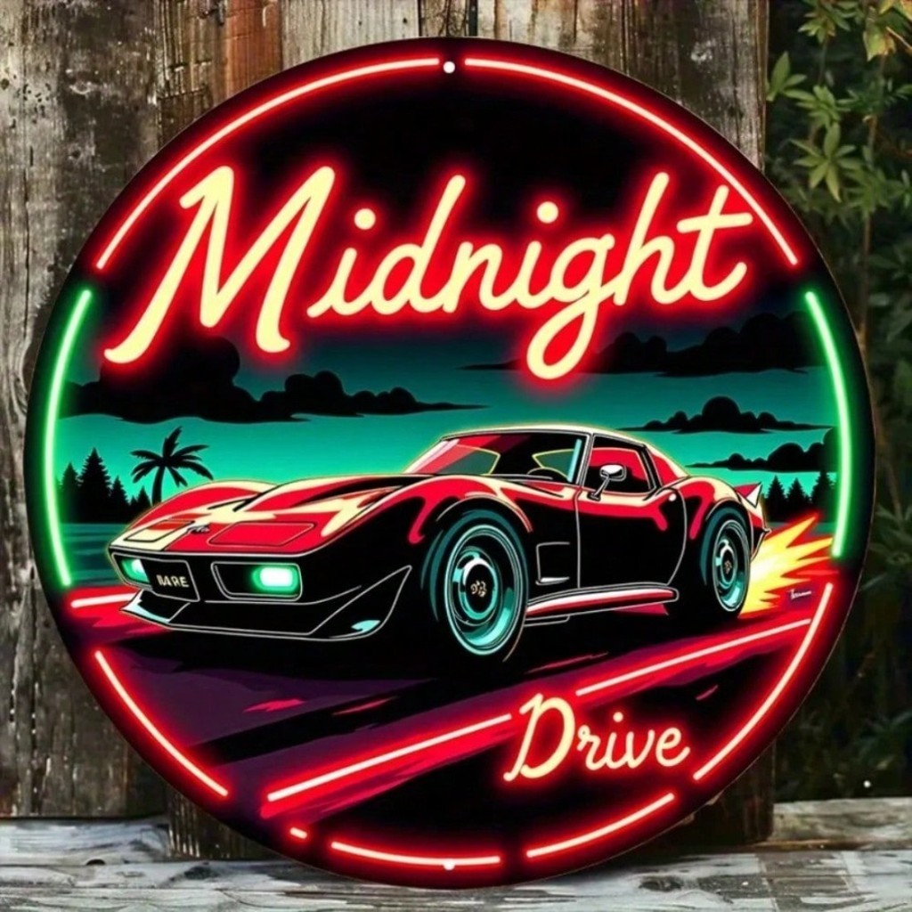HELLOYOUNG Retro Metal Neon Sign LED Vermelho Verde Arte De Parede De Carro