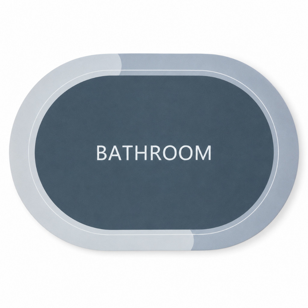 Tapete Para Banheiro Oval Bathroom Antiderrapante 58x38cm Cores Sortidas