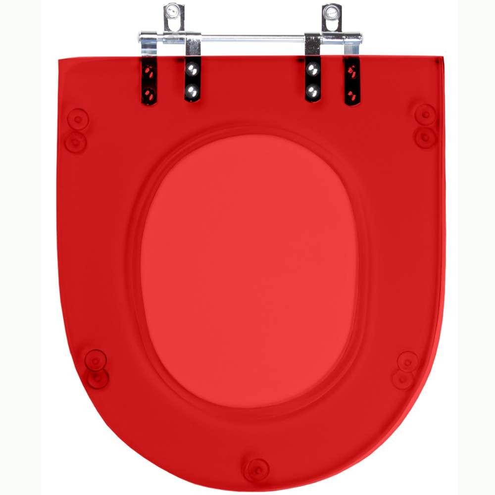 Assento Sanitario Poliester Smart Vermelho Transparente