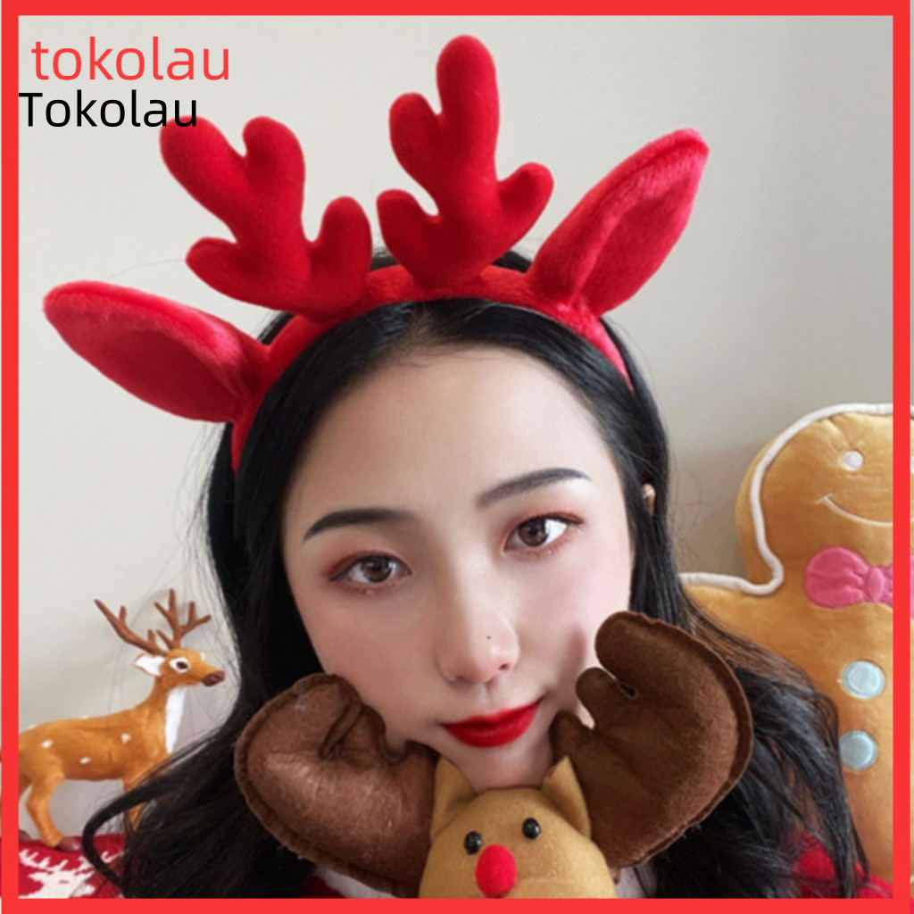 Women Christmas Headband Lightweight Holiday Reindeer Antler for – Festive Elastic Hair Hoop Comfortable Xmas Accessor