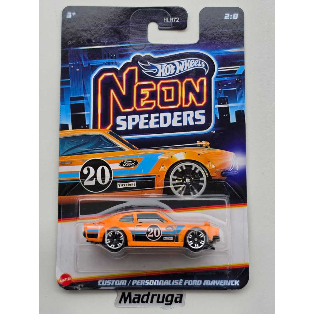 Hot Wheels Ford Maverick Custom - Neon Speeders V8 Muscle - Laranja - Lacrado - Americano