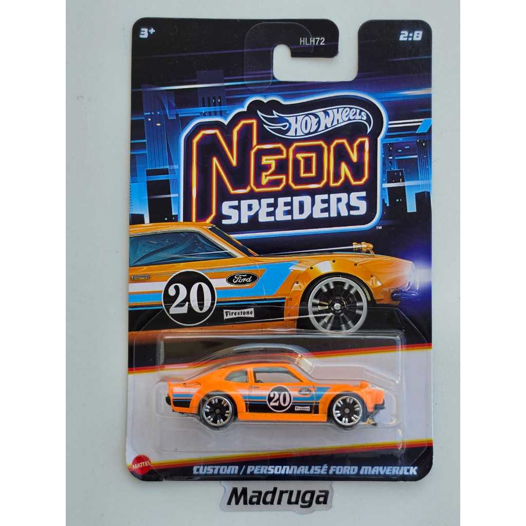 Hot Wheels Ford Maverick Custom - Neon Speeders V8 Muscle Nacional - Laranja - Lacrada - Americana