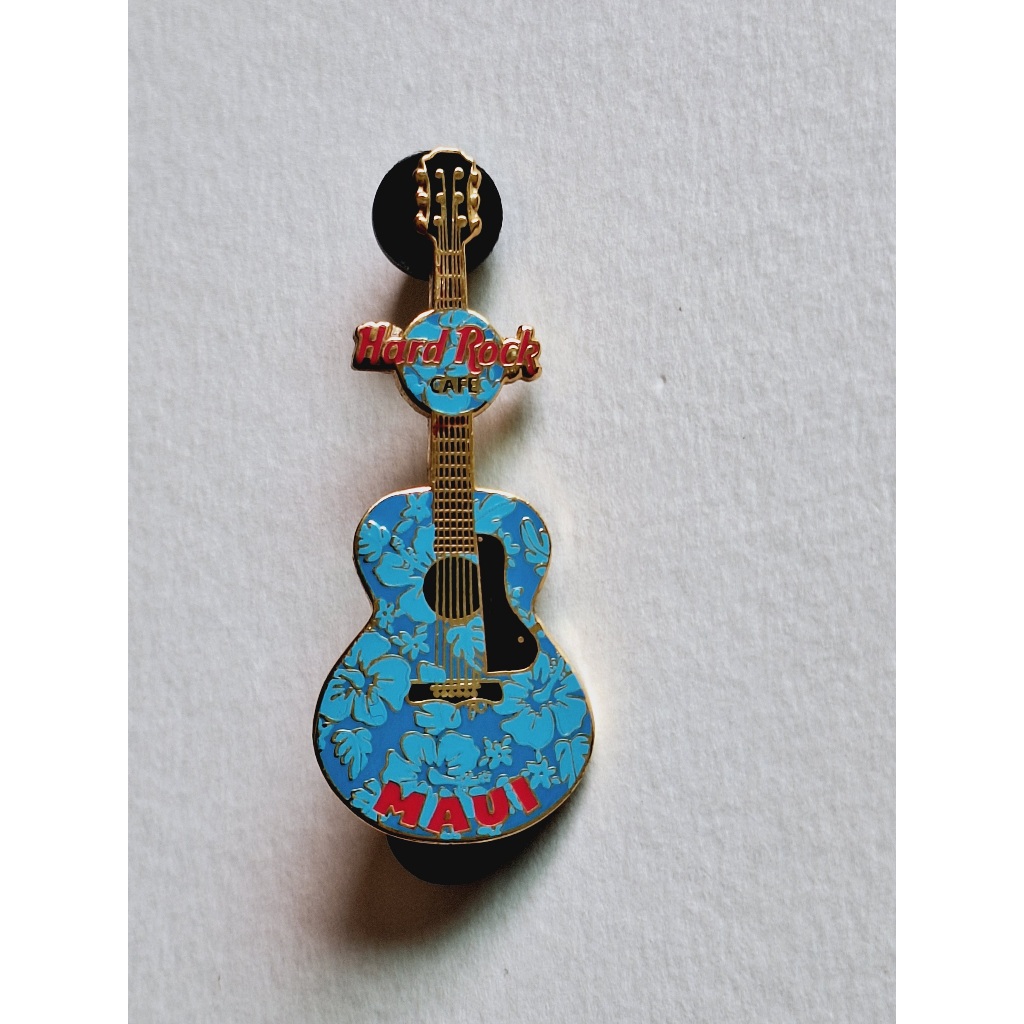 Pin / Broche - Hard Rock Cafe - Maui - Blue Hibiscus Acoustic Guitar