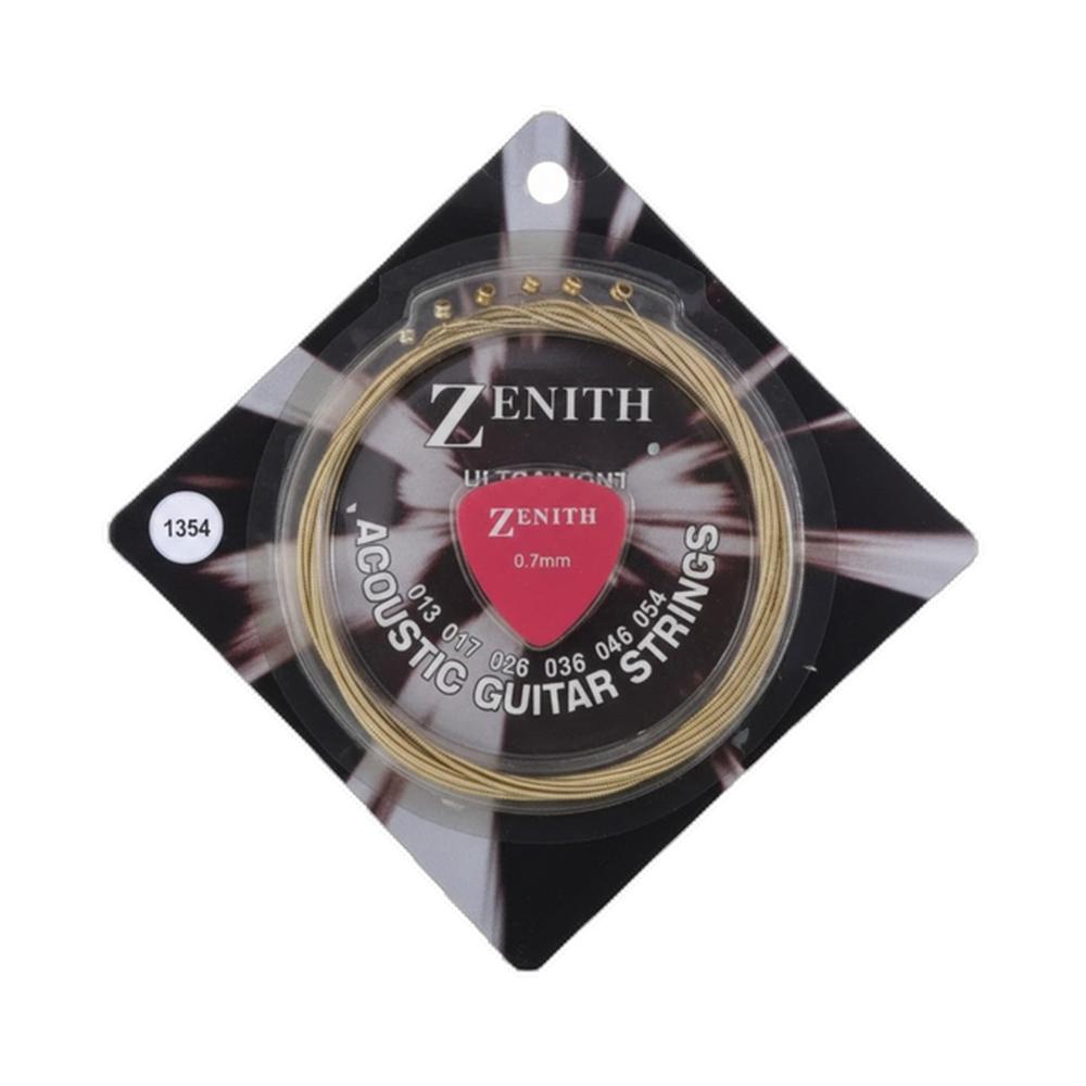Encordoamento ZENITH Acoustic Guitar Strings 013-054 0.7mm com Palheta