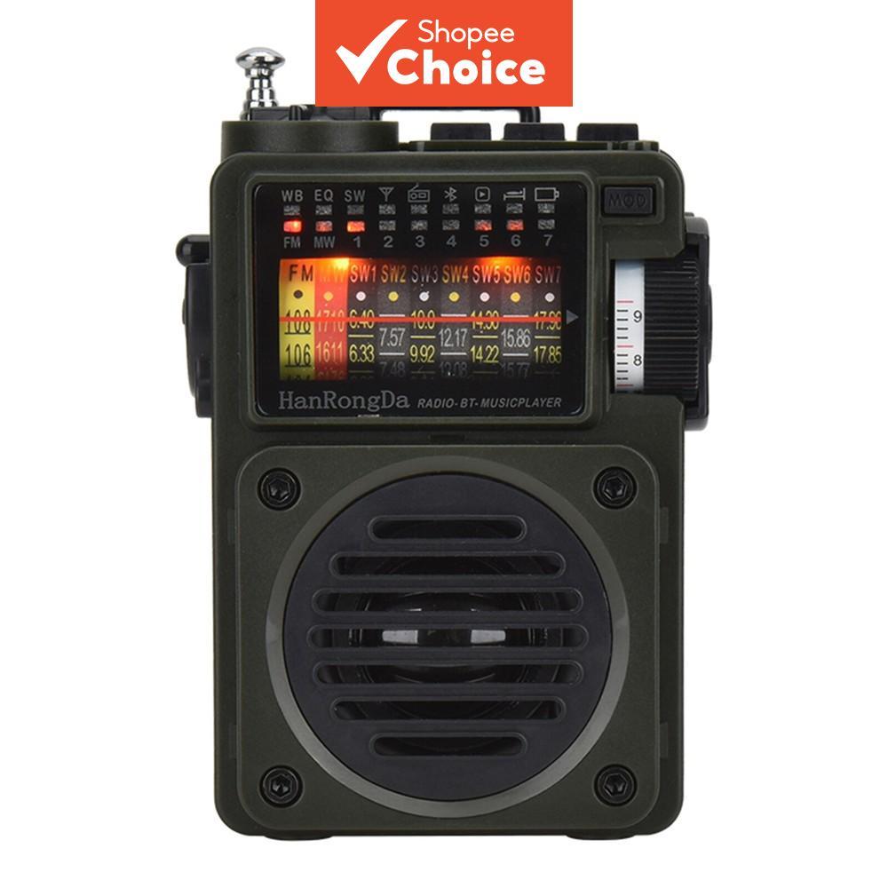 Rádio portátil AM FM SW WB MP3 reprodutor de música HRD700 com alto-falante recarregável