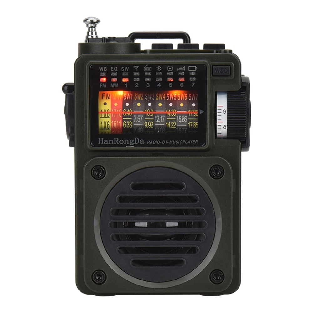 Rádio portátil HRD700 AM FM SW WB MP3 com alto-falante recarregável