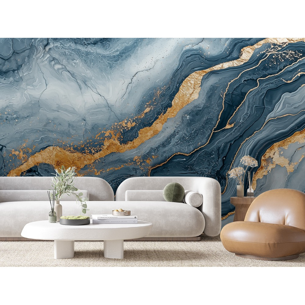 Papel Parede Vinilico Mármore Realista Premium Aurum Marble