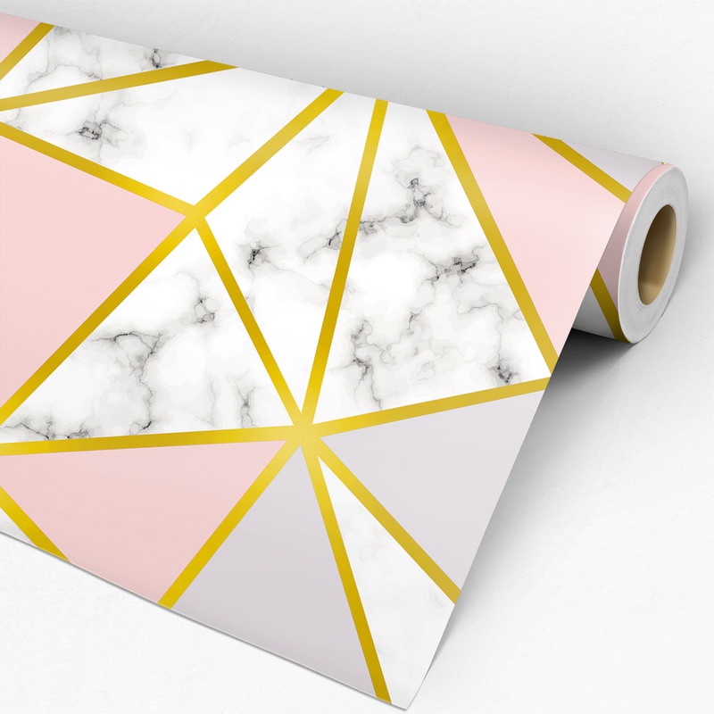 Papel de Parede Adesivo Geométrico Triângulos Mármore Zara Marble GFC-ZARA-14