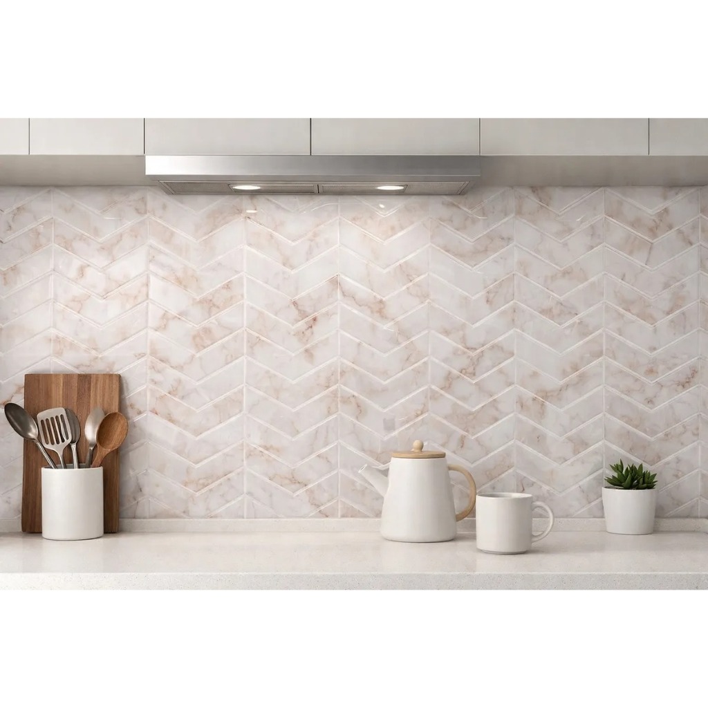 Pastilha Adesiva Resinada Espinha De Peixe Marble Marrom