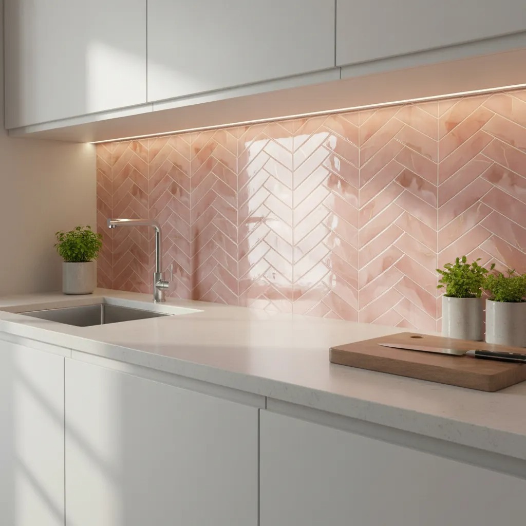 Pastilha Adesiva Resinada Espinha De Peixe Marble Goiaba