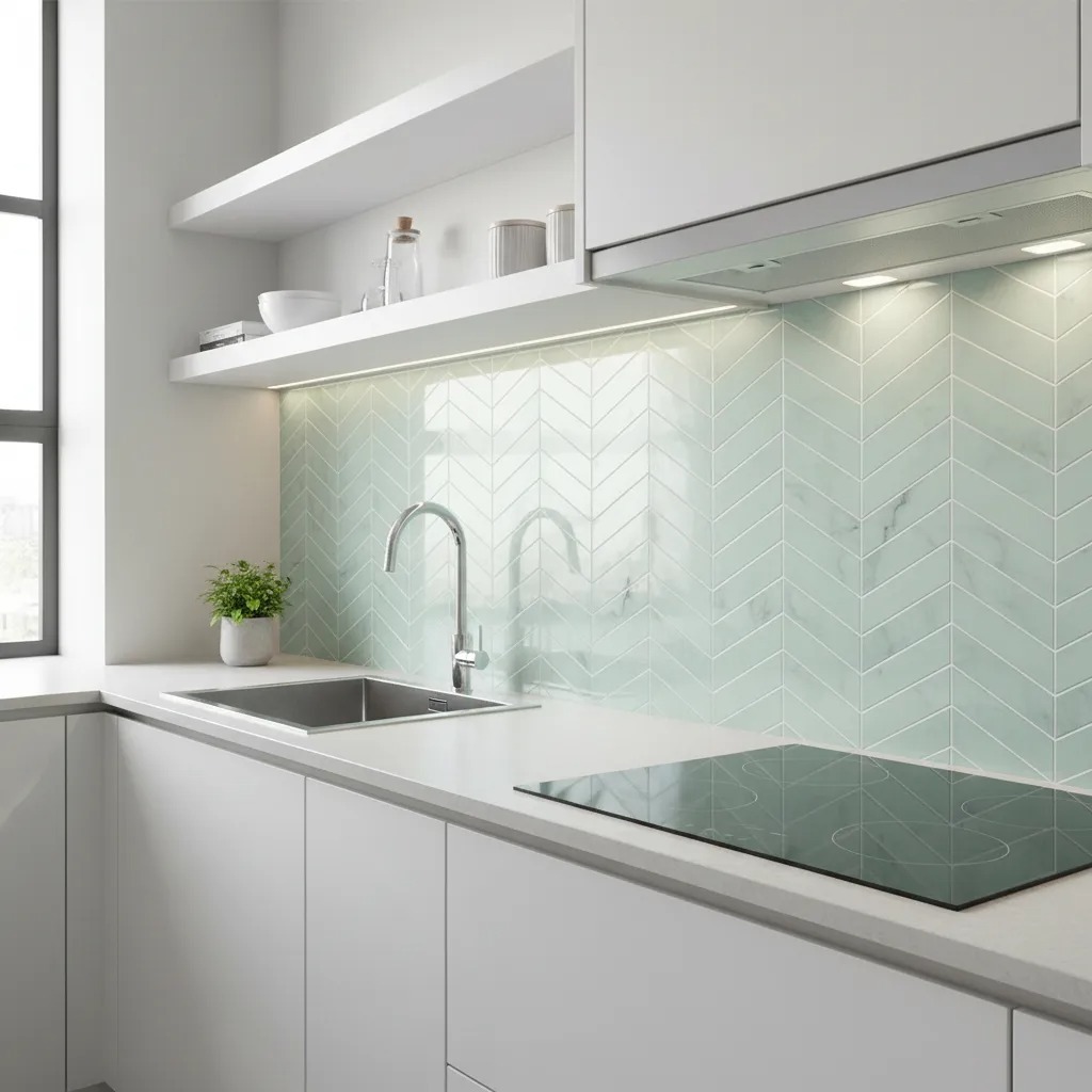 Pastilha Adesiva Espinha de Peixe Marble Verde