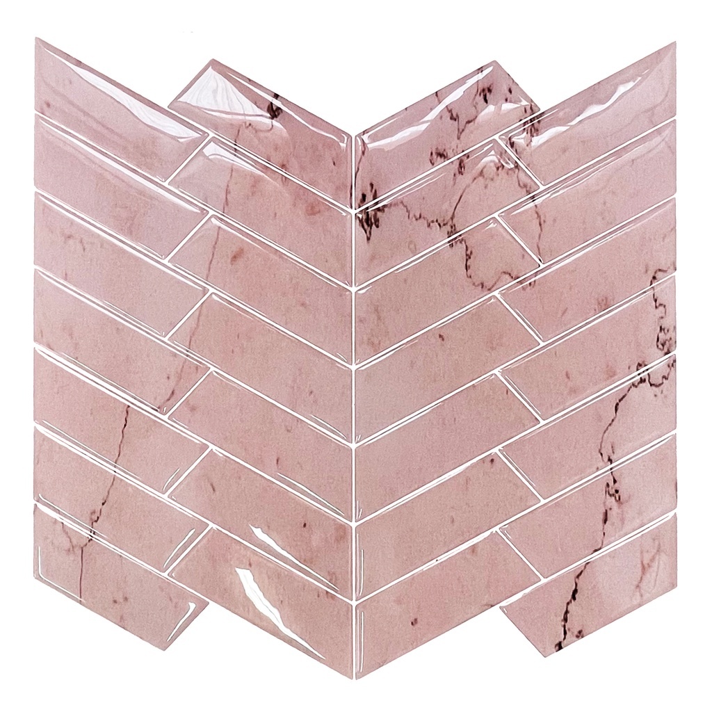 Pastilha Adesiva Espinha De Peixe Marble Rosa Velho
