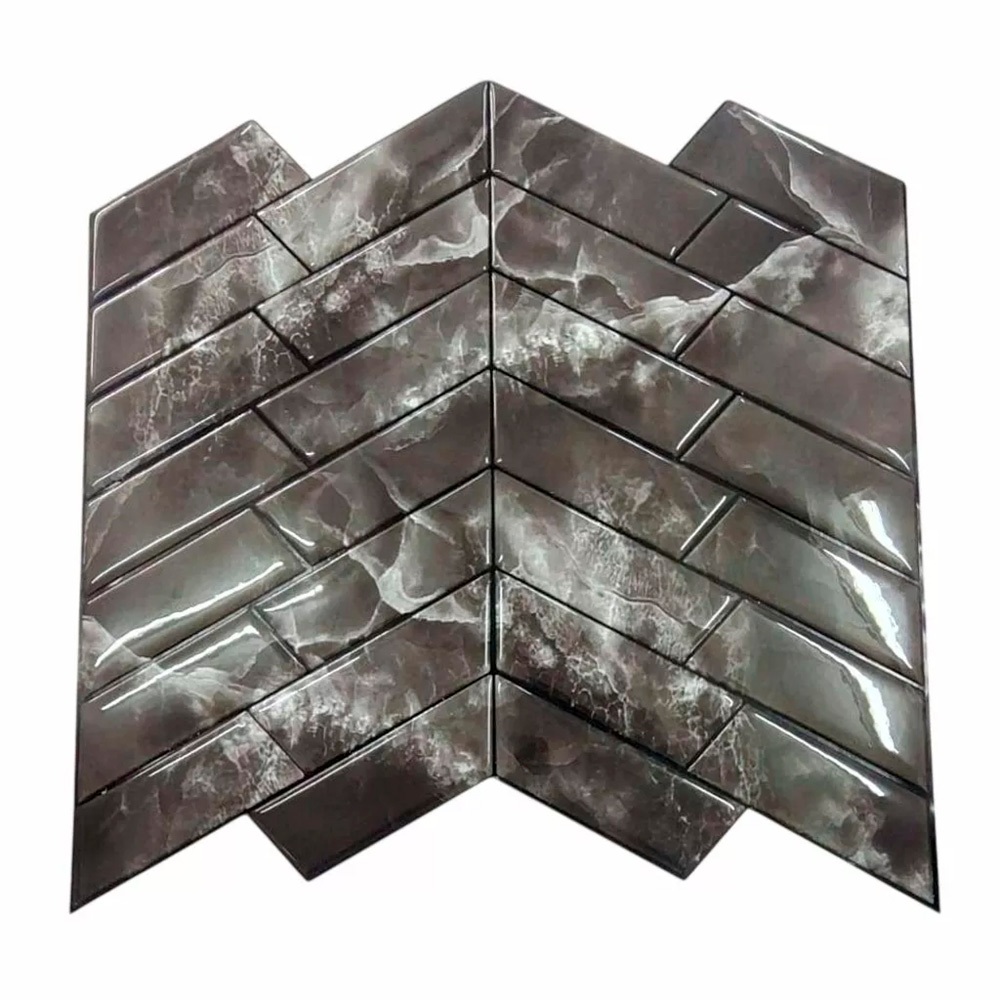 Pastilha Adesiva Resinada Espinha De Peixe Marble Preta