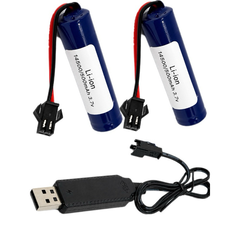 Carregador Baterias Carrinho Rc 3.7v duas 14500 500mAh