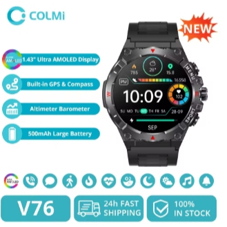 Colmi V76 GPS relógio inteligente 1.43 