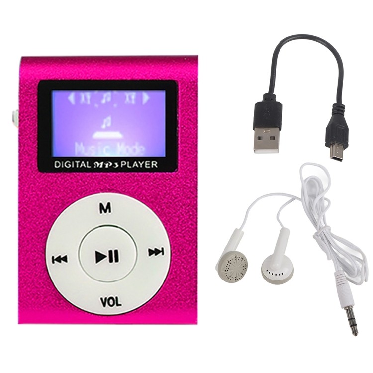 Nova Chegada Mini Lavalier Metal MP3 Leitor De Música Com Tela Cartão De Memória 128M