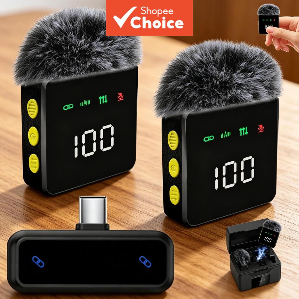 Microfone de Lapela Lavalier sem Fio Mini Microfone USB C para Android Tipo-C, Microfone de Gravação com Clipe para