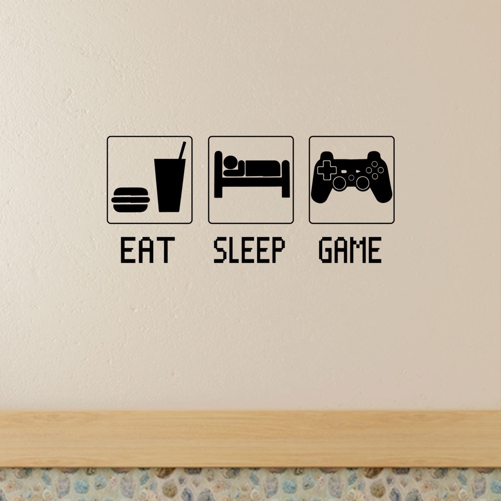 Adesivo de Parede Eat , Sleep  , Game