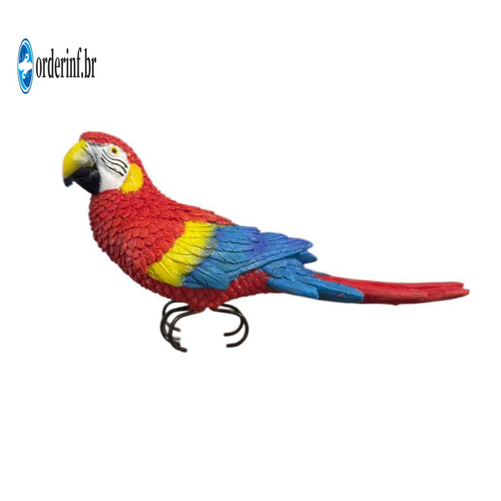 Parrot Decorative Ornament Table Decoration – Beautiful Realistic Colorful Carved Figurine for Room Bedroom Office Ele