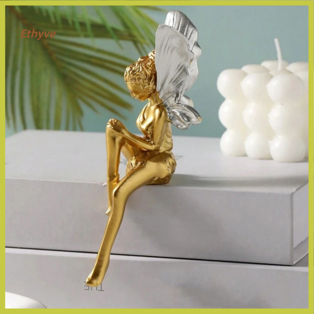 Decorative Ornament Flower Fairy Sculpture Small Home for Room Bedroom Office Table Decoration – Elegant Garden Figuri