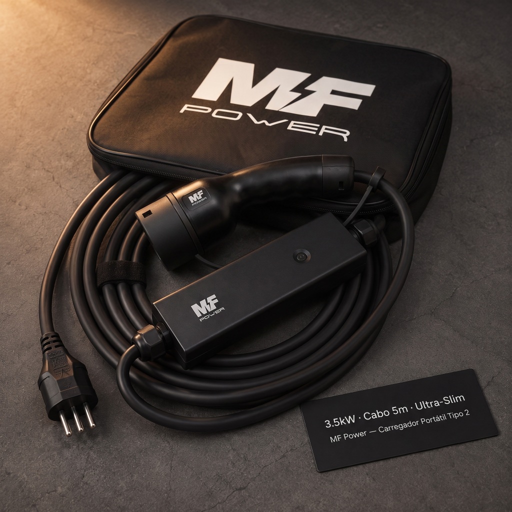 Carregador Para Carro Elétrico Universal Portátil Ultra Slim MF Power 3.5kW 16A 220V BYD GWM Geely