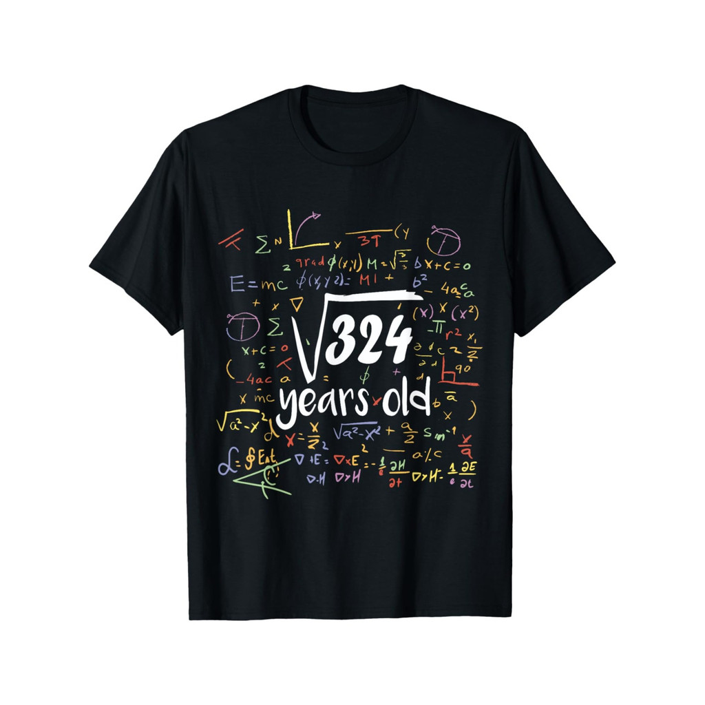 Camiseta 2026 T-shirt Camiseta Unissex Square Root Of 324 18th Birthday Math Graphic Casual Confortável Divertida Estilo