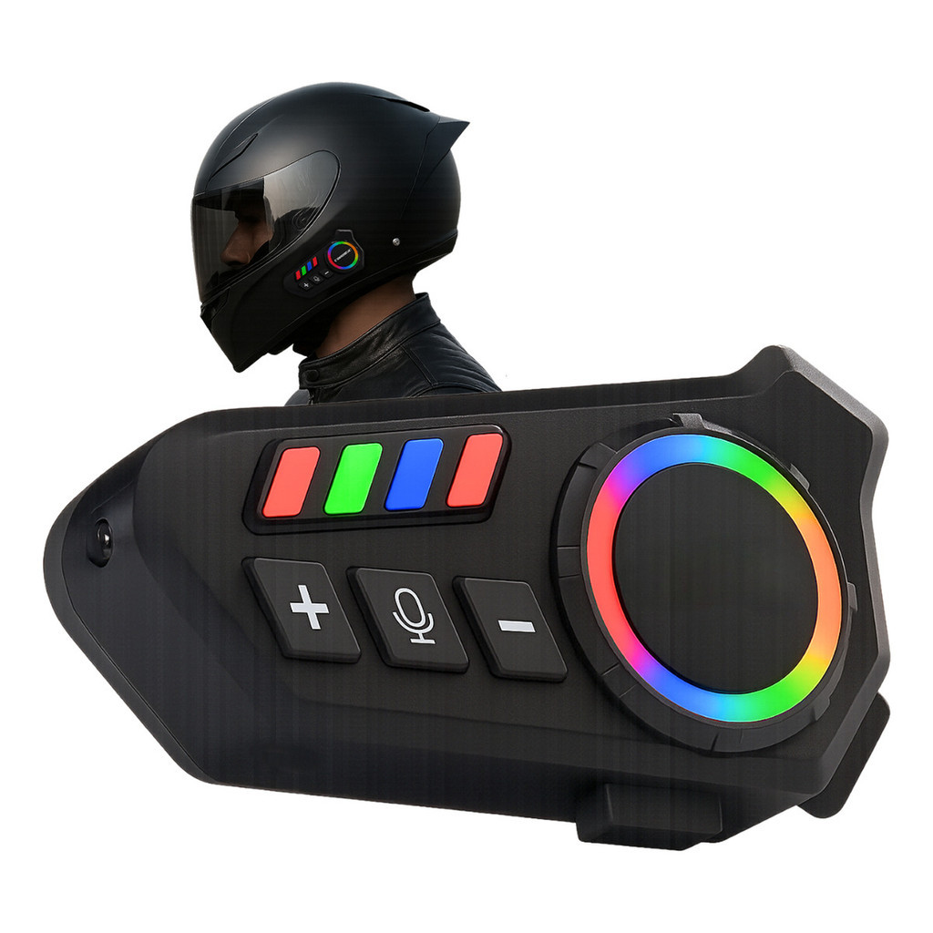 Fone De Ouvido Bluetooth Capacete Moto Comunicador Sem Fio Headset Rgb Coolmusic