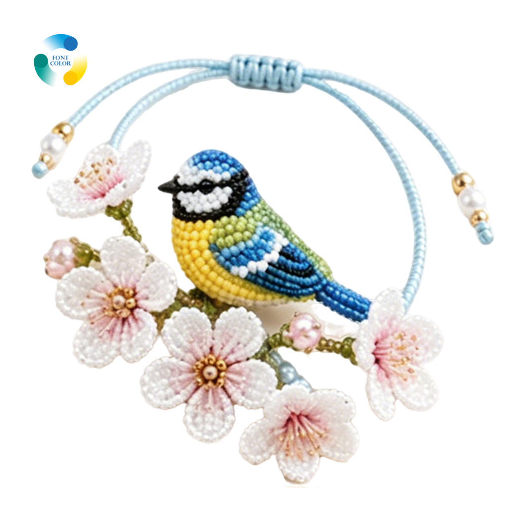 Bead Embroidery Starter Kit Diy Accessory Making Materials Beaded Bracelet for Beginners – 3d Hummingbird Butterfly Fo