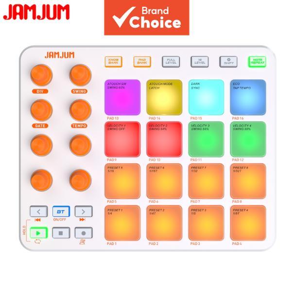 JAMJUM JP 1 Controlador MIDI Sem Fio Pad 16 RGB Drum Pads 8 Botões Personalizados Bluetooth Beat Maker Para Presente De