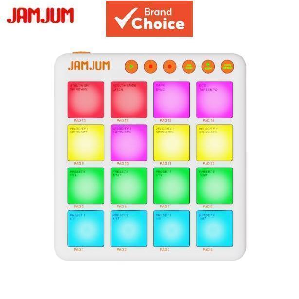 JAMJUM JP MINI Controlador MIDI Sem Fio Pad 16 RGB Almofadas De Tambor Sensível À Velocidade Bluetooth Beat Construído E