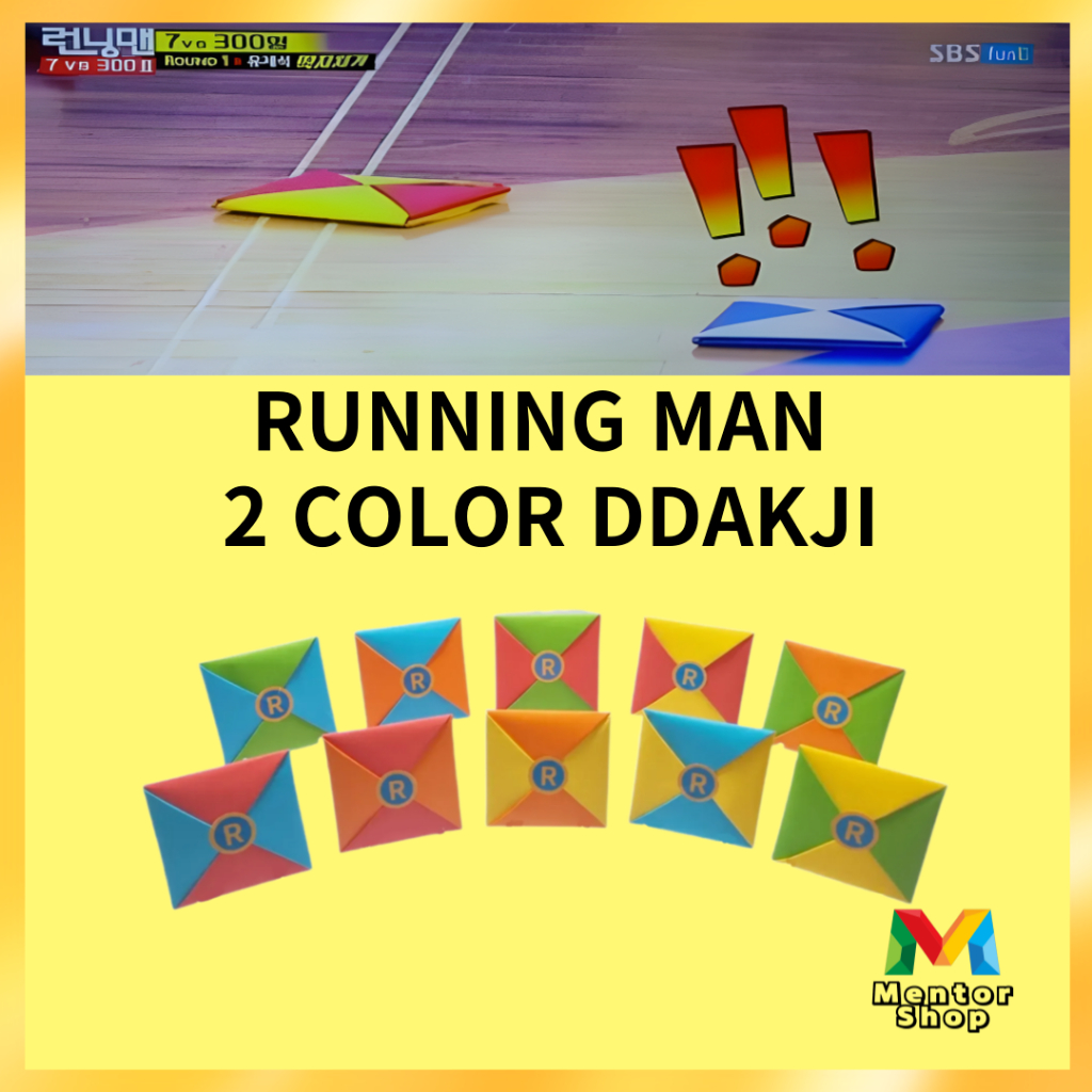 Running Man-Ddakji De 2 Cores (Jogo Coreano Tradicional Feito À Mão)