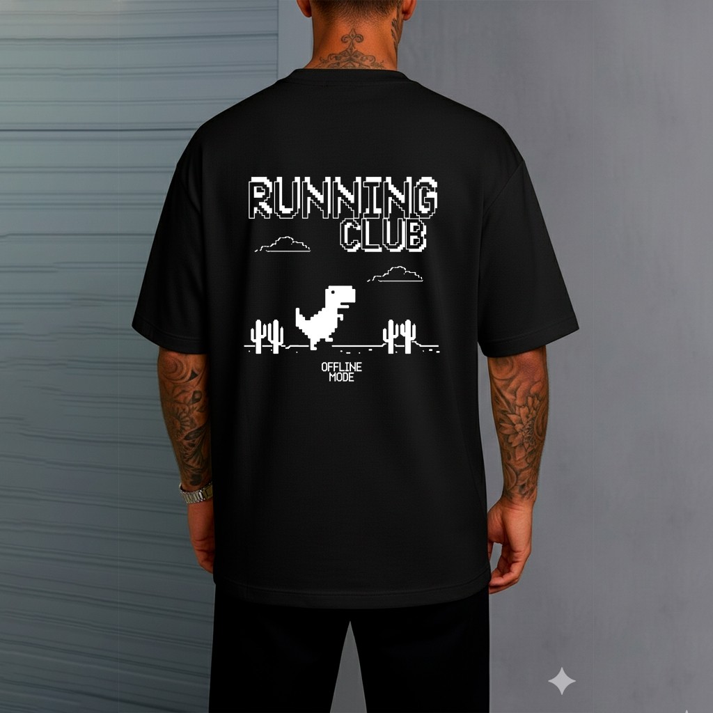 Camisa Camiseta Streetwear Treino Dino T-Rex Game Offline Running Club Academia 326
