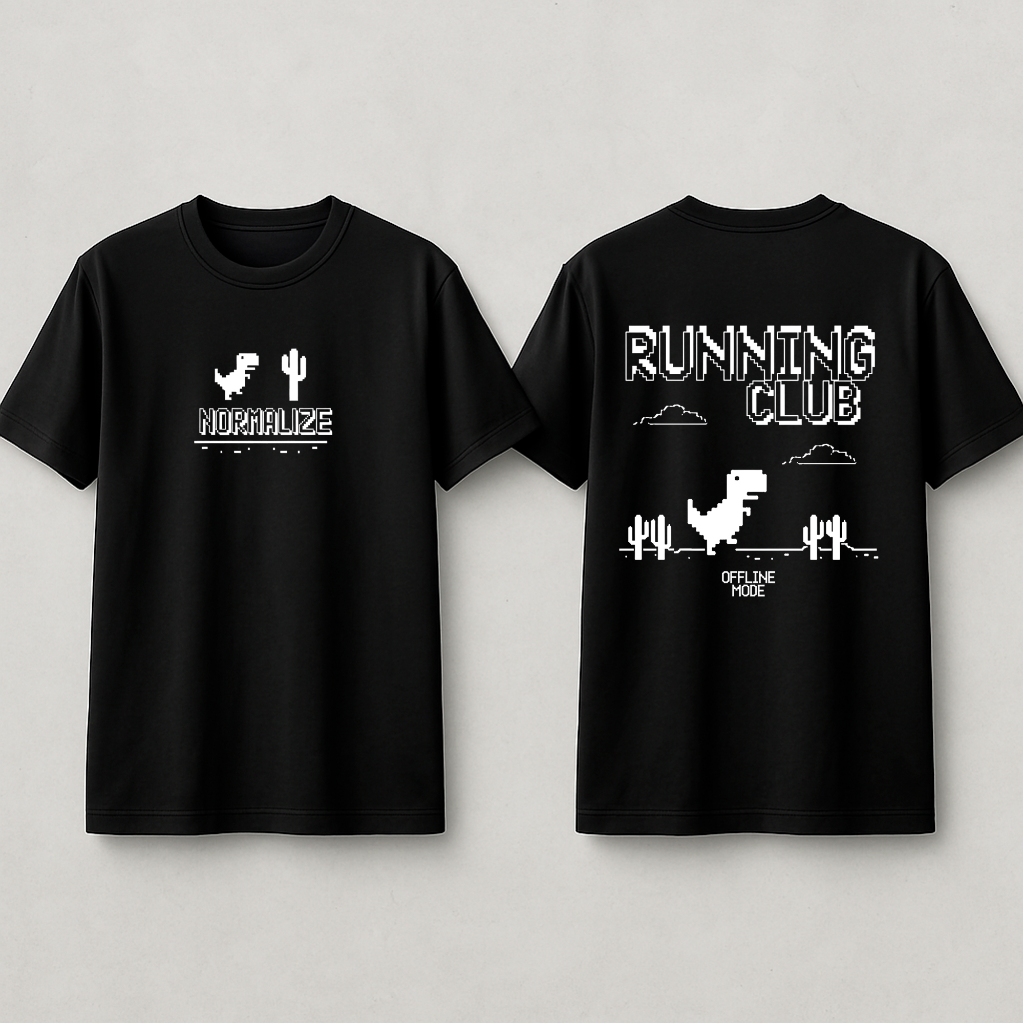 Camisa Camiseta Dino T-Rex Game Offline Running Club Academia Treino 326