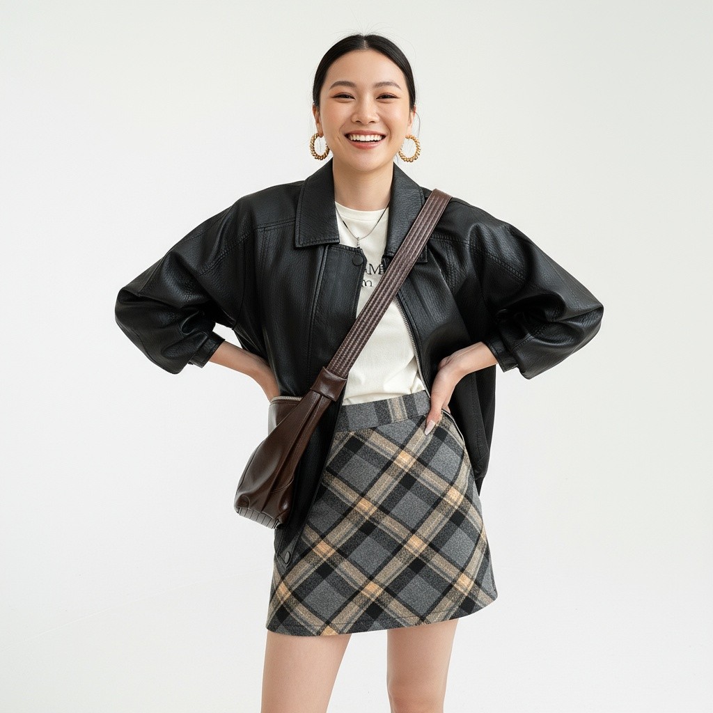 Beverlay Off Days Modern Street American Retro PU Couro Lapela Solta Slimmer Look Jaqueta de Couro