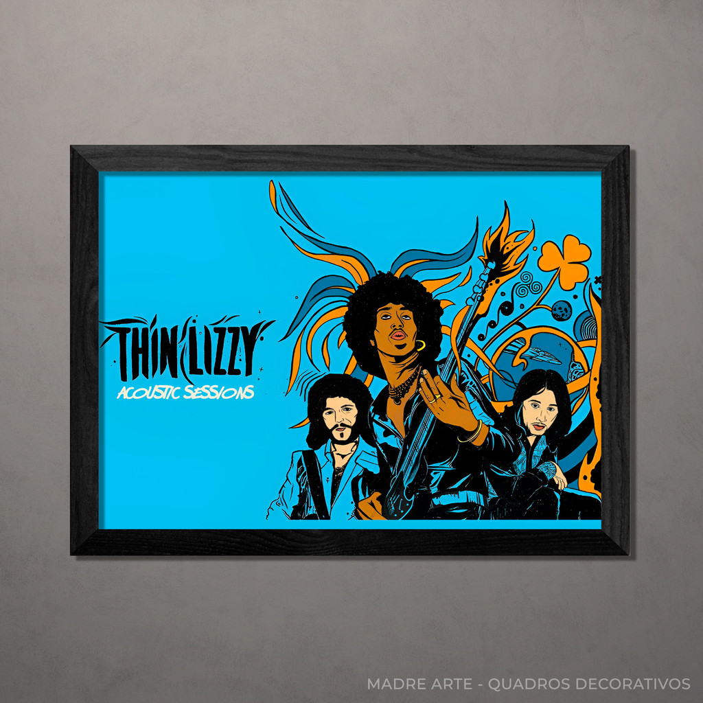 Quadro Decorativo Thyn Lizzy acoustic session A4 Com Vidro