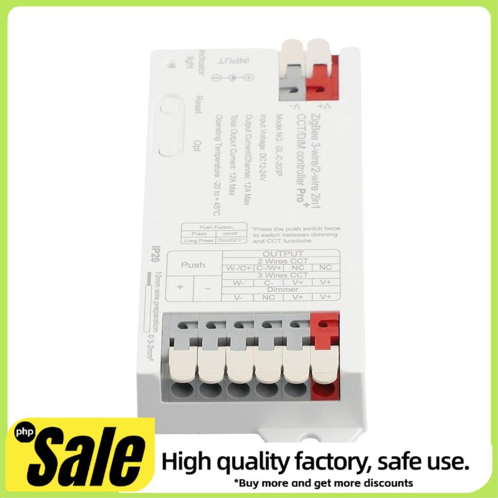GLEOPTO ZigBee 3.0 Pro + 2 Em 1 CCT Dimmer LED Strip Controller DC12-24V Max12A Homey Tuya Life APP Control , Fácil De U
