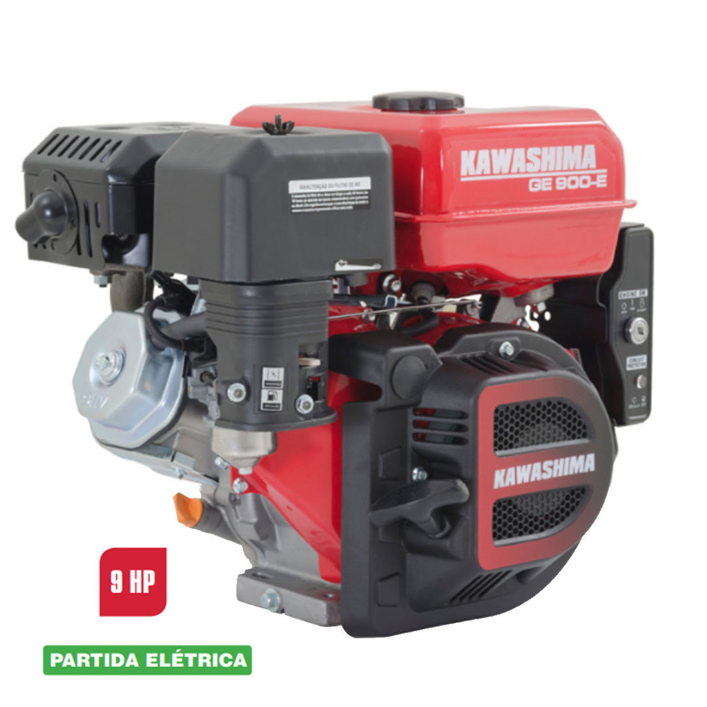 Motor Estacionário 9HP Gasolina 4T Partida Elétrica GE900-E KAWASHIMA 5600240