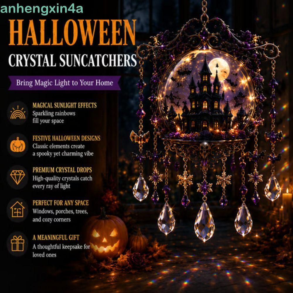 ANHENGXIN Carrilhão De Vento , Coletor De Sol Assustador De Cristal , Janela De Decoração De Festival Pendurada Ornament