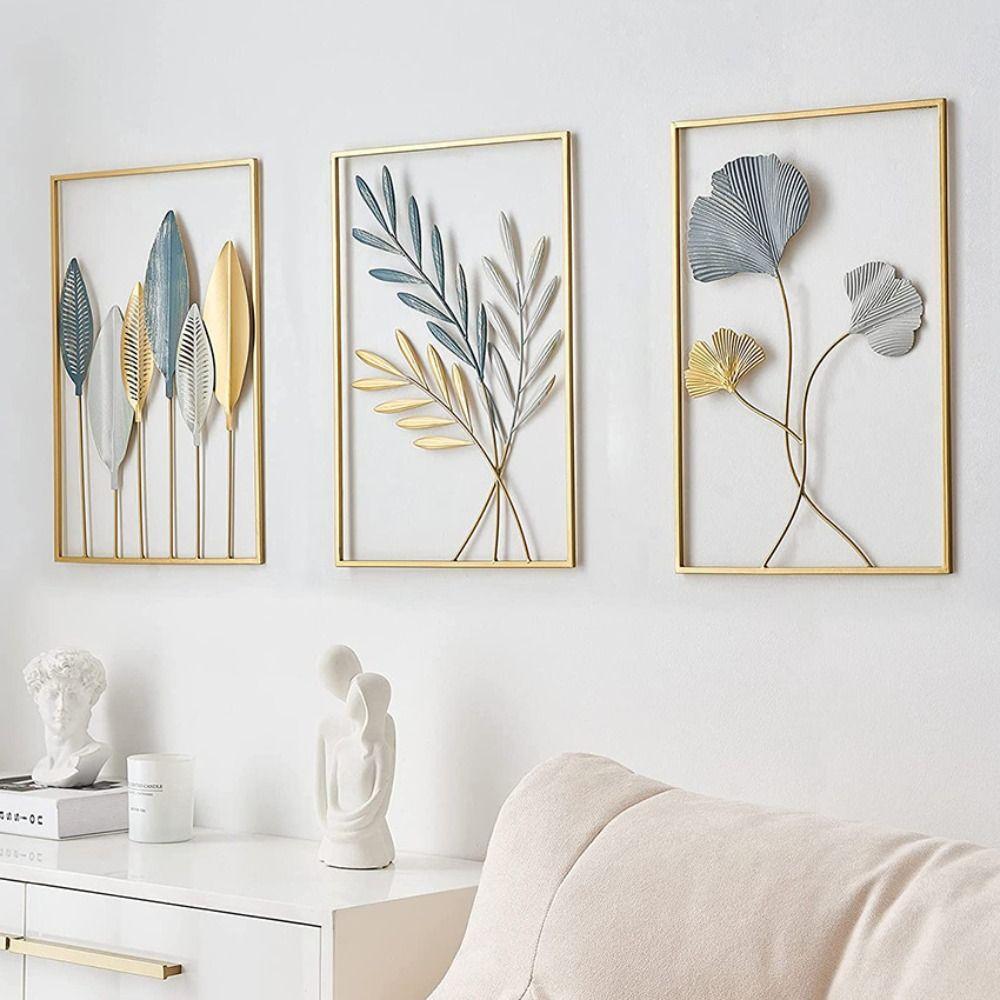 Escultura De Folhas Fácil De Usar , Decoração Criativa Para Casa , Folha De Metal De Luxo , Simples , Durável , Ornament