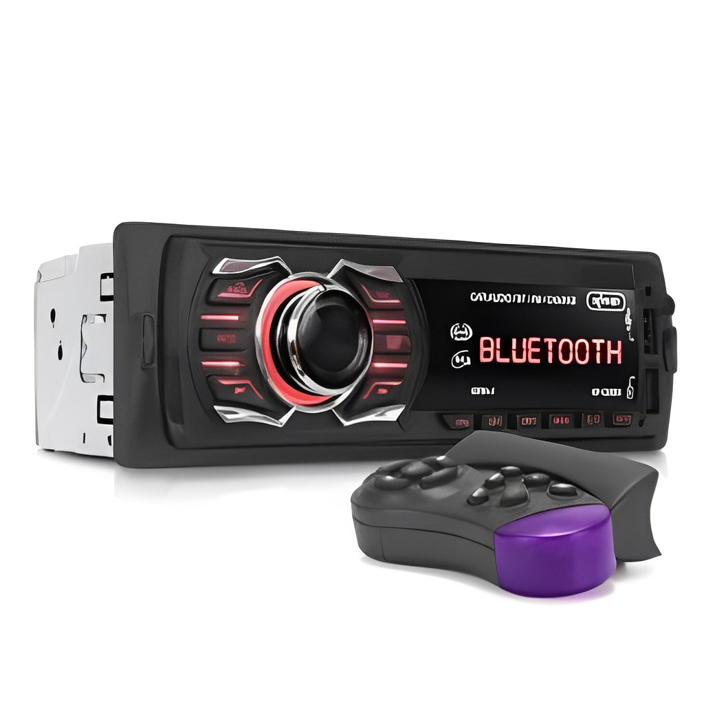 Rádio Som Automotivo MP3 Player Conexão Bluetooth USB Leitor de Cartão SD Compatível com Controles do Volante Carro