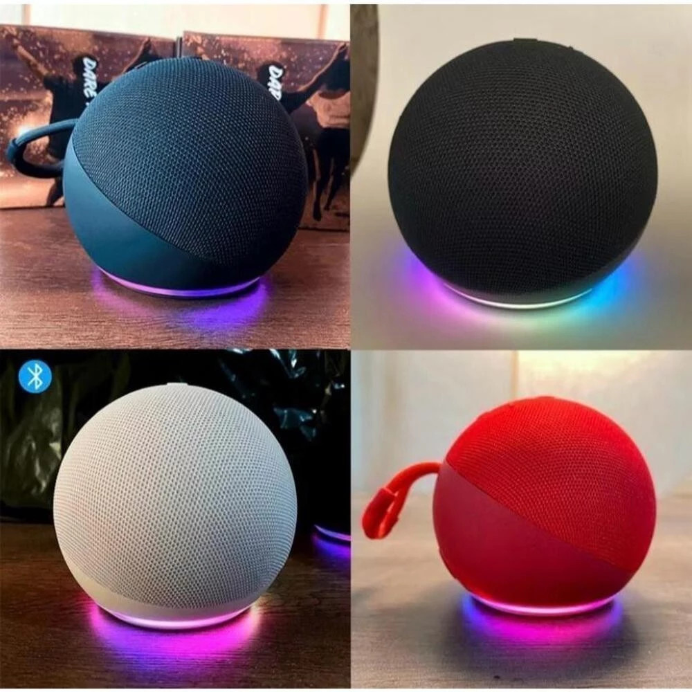 Caixa de Som Bluetooth 5W com LED Colorido Portátil Compatível com Rádio FM e USB